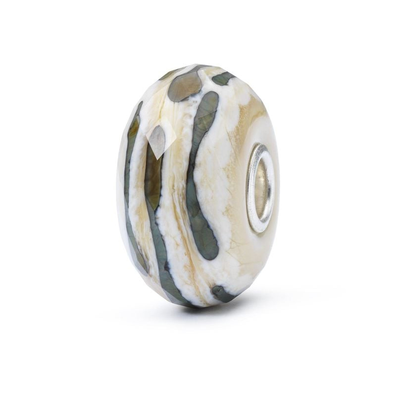Perle de verre Trollbeads Rameaux de Saule aux tons blanc, vert et brun terreux de rameaux de saule 