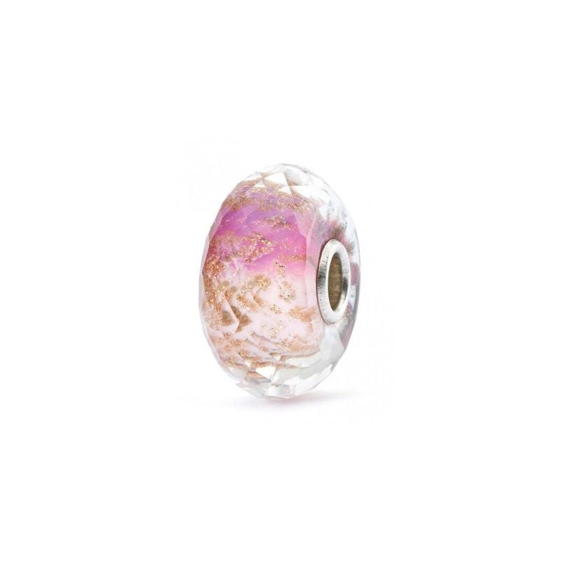 Packshot de la Perle de Charme Trollbeads à Facettes Verre de Murano Rose, édition spéciale fête des