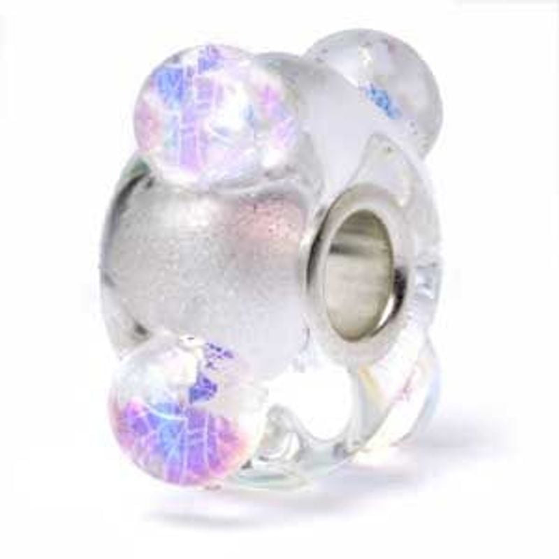 Packshot du charm Trollbeads Glace Dichroïque Verre de Murano Facetté, perle facettée effet iridesce