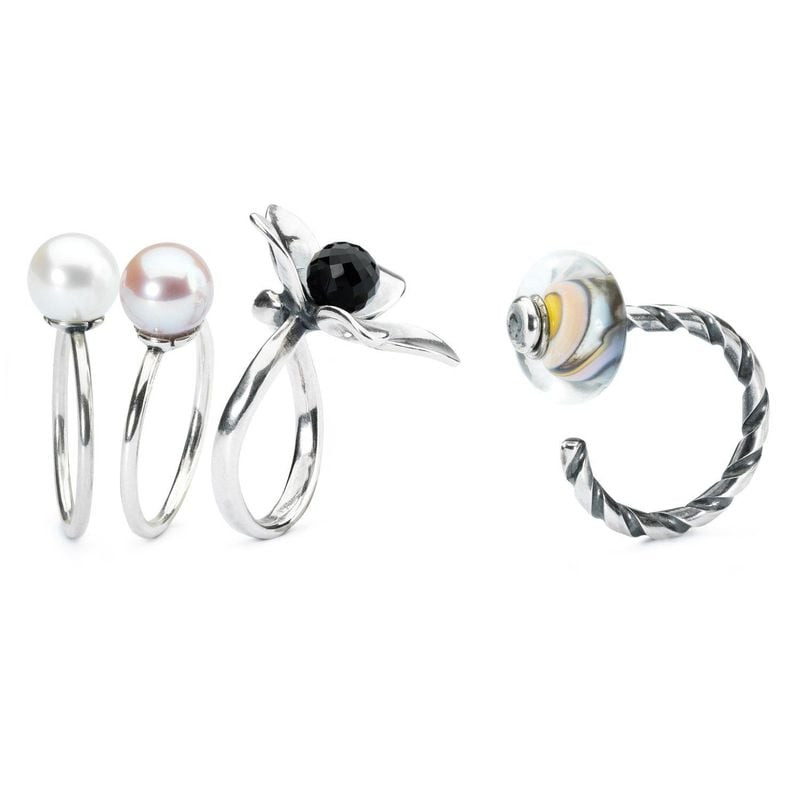 Charm Trollbeads Douceur Verre Argenté Multicolore présenté dans une ambiance raffinée