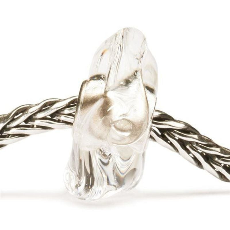 Perle Trollbeads Lumière de l'esprit en verre sur bracelet en argent tressé