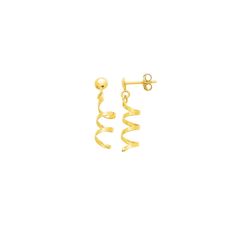 Carador - boucles d'oreilles pendantes torsadées or jaune 375/000