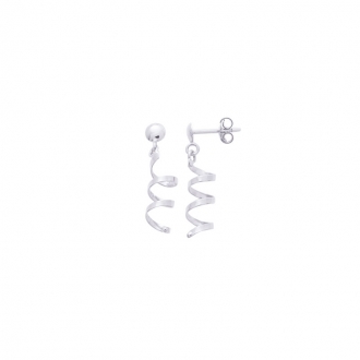 Carador - Boucles d'oreilles pendantes torsadées or blanc 375/000 