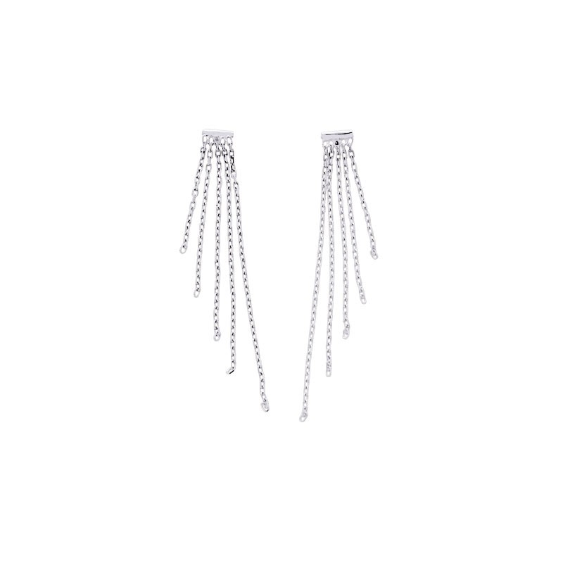 Carador - Boucles d'oreilles pendantes or blanc 375/000