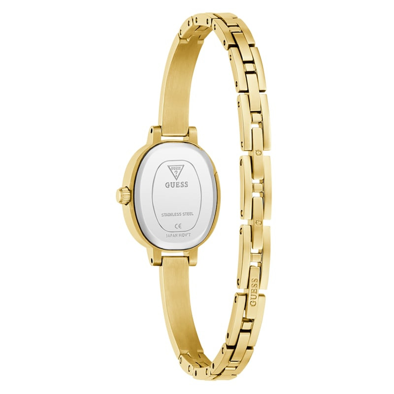 Détail de la Montre Analogique GUESS Collection Penelope Bracelet acier doré avec cadran champagne e