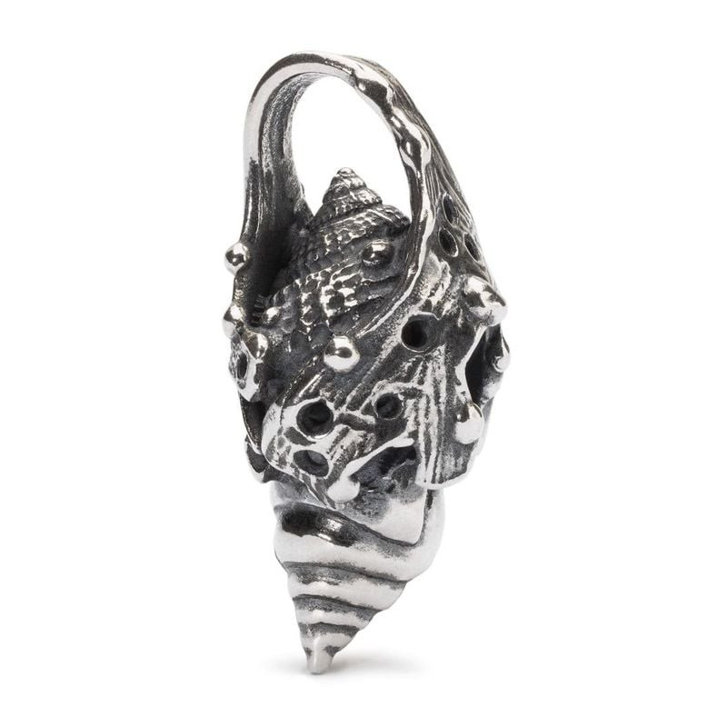 Pendentif Trollbeads Coquille Océan Argenté en argent 925, packshot sur fond blanc