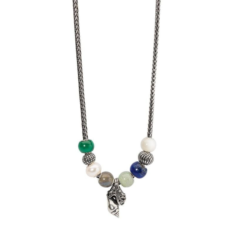 Pendentif Trollbeads Coquille Océan Argenté en argent 925 sur bracelet Trollbeads