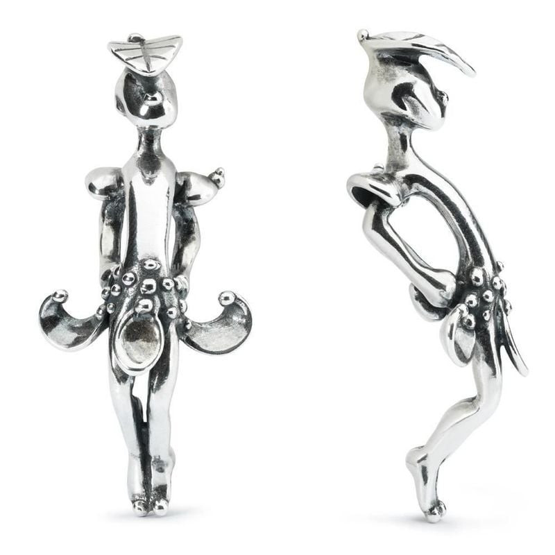 Packshot du Pendentif Trollbeads Fée dansante Argenté, argent sterling 925, vue de face