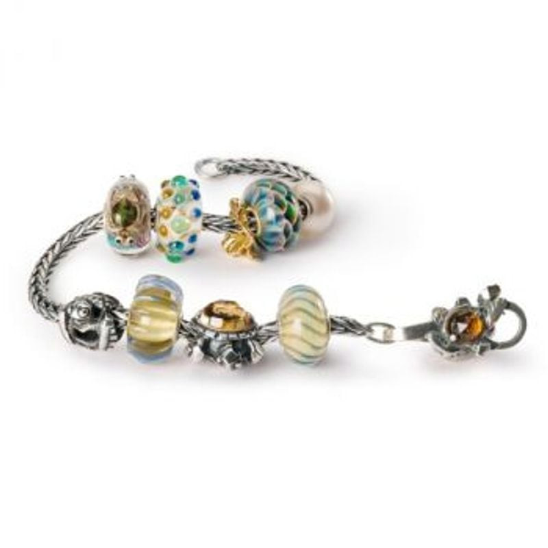 Fermoir Trollbeads Tortue Marine Argenté, argent 925 et quartz citrine, photo d'ambiance