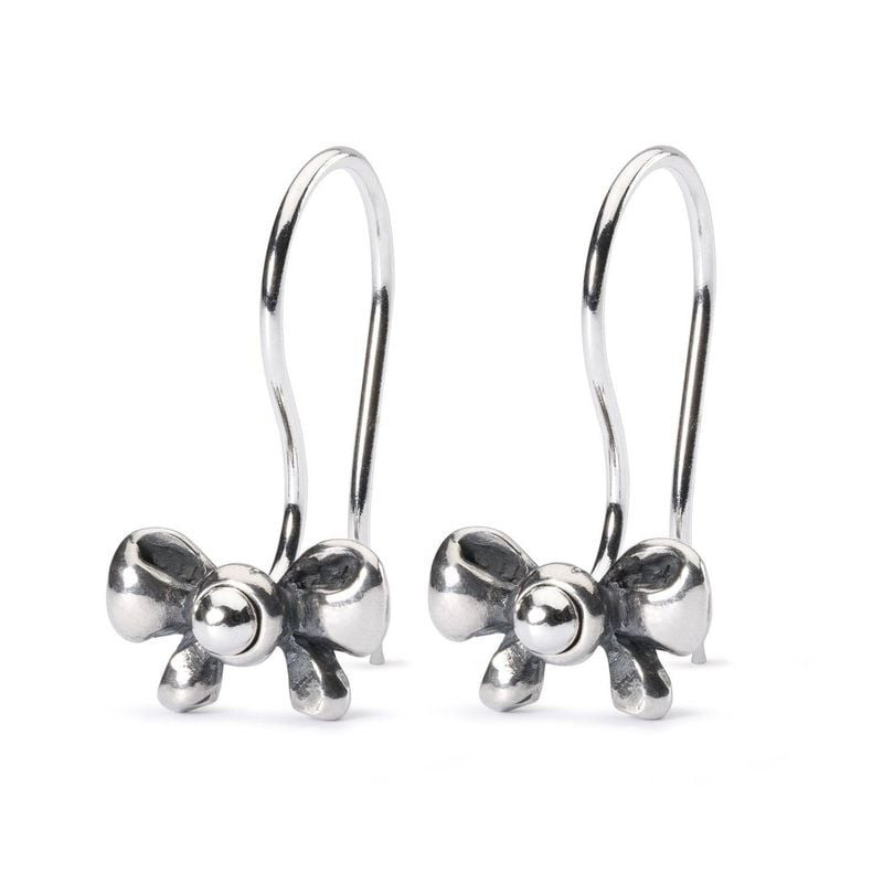 Pendentifs Nœud Trollbeads en argent 925 sur crochets de boucles d'oreilles classiques