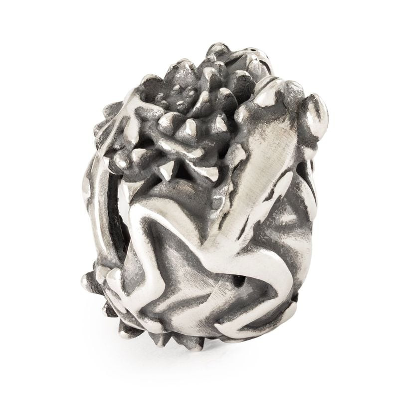 Perle Trollbeads Valse des Nénuphars Argenté, argent 925, packshot sur fond neutre