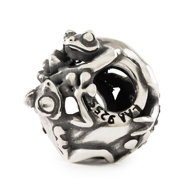 Perle Trollbeads Valse des Nénuphars Argenté en argent sterling 925, packshot sur fond blanc