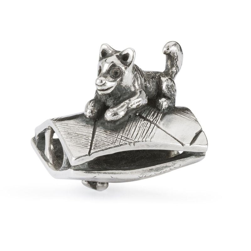 Charm Trollbeads Protection sans limites en argent sterling représentant un petit chien couché sur u