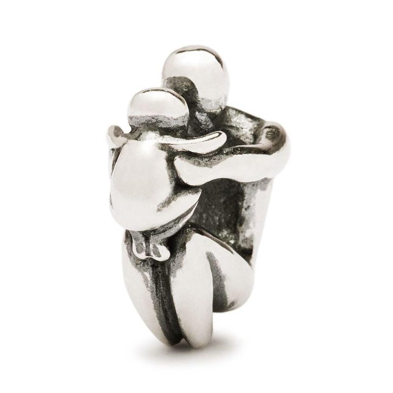 Perle Trollbeads Paternité en argent 925, représentant un père tenant son enfant.