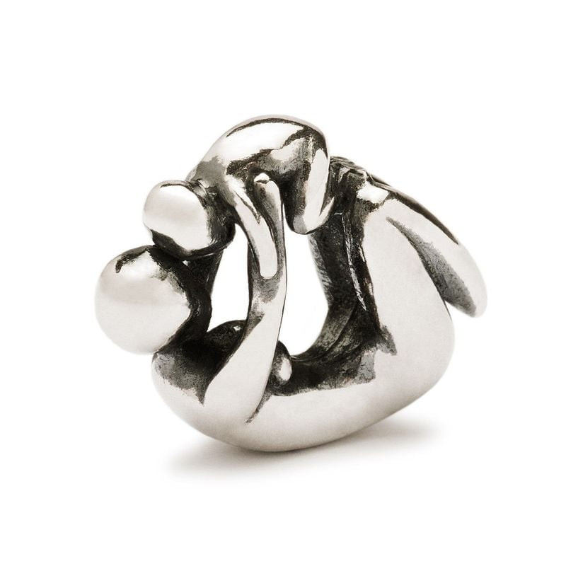 Perle Trollbeads Maternité Argenté, packshot sur fond blanc