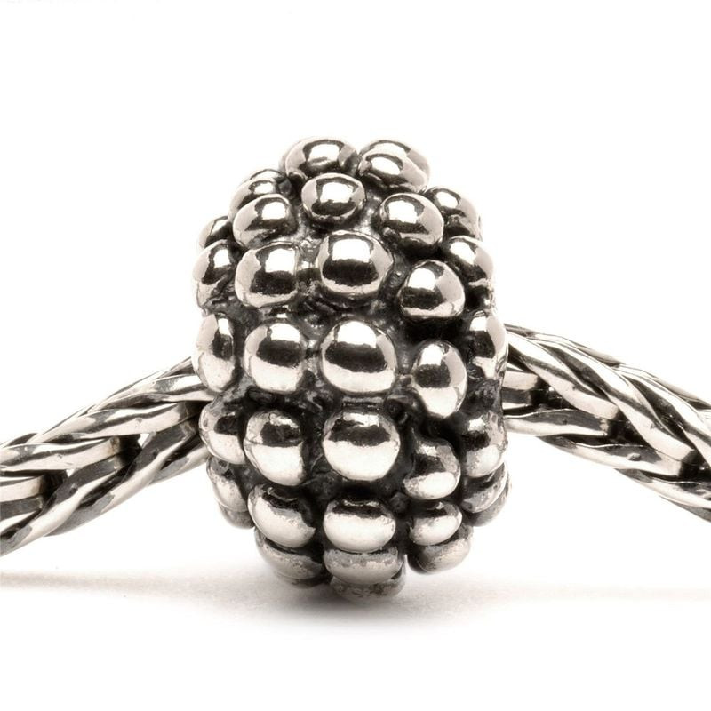 Perle Trollbeads Grandes Baies en argent sterling 925, avec baies, sur bracelet Trollbeads tressé ar