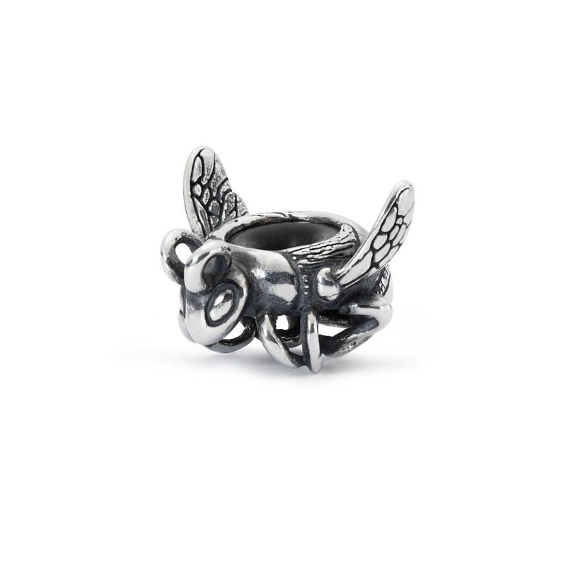Butoir de bracelet Trollbeads Bourdon en argent sterling 925 avec ailes et pattes détaillées, vue de