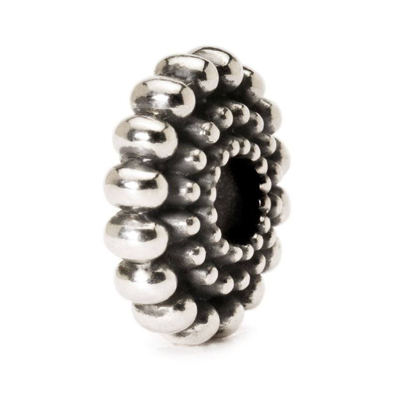 Perle de charme Trollbeads Cercle Solaire en argent sterling, motif soleil en petits points arrondis