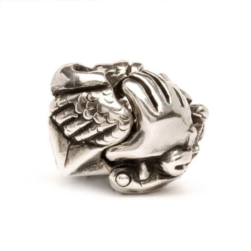 Packshot de la Perle de Charme Trollbeads Beads Porte-Bonheur Argenté, breloque en argent 925 à six 