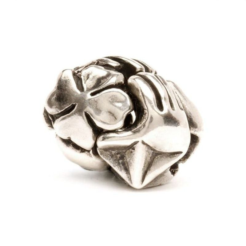 Perle de Charme Trollbeads Beads Porte-Bonheur Argenté, breloque en argent 925 gravée de six symbole