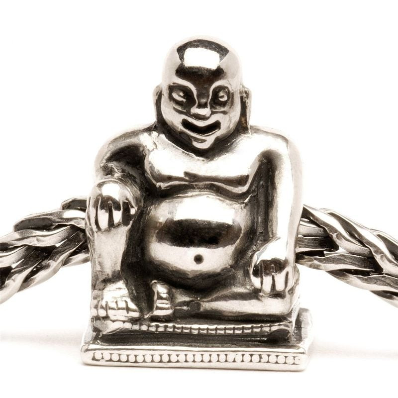 Bille Charm Trollbeads Bouddha Argenté en argent 925, image d’ambiance spirituelle et raffinée