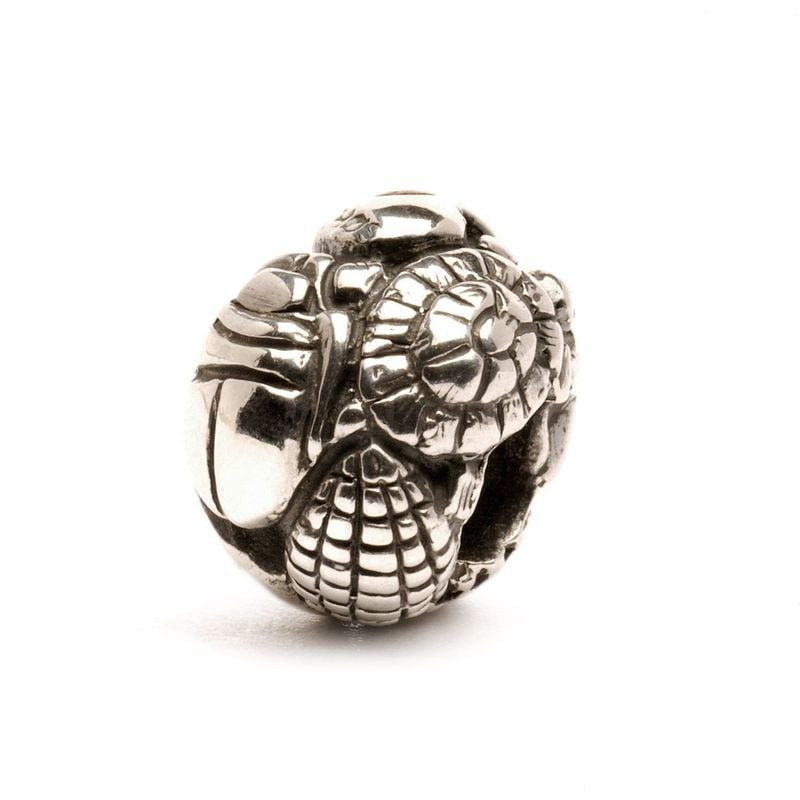 Bille Trollbeads Symboles en argent sterling avec scarabée, soleil et étoile gravés en relief