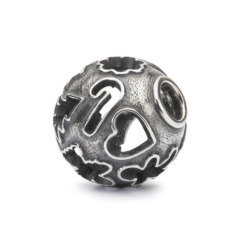 Charm Trollbeads Stardust Biscuits de Noël Argenté, packshot sur fond blanc