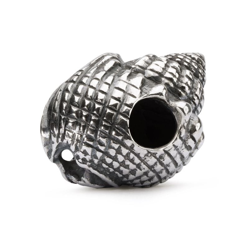 Packshot de la perle Trollbeads Blue Ocean Coquillage Argenté, argent sterling 925