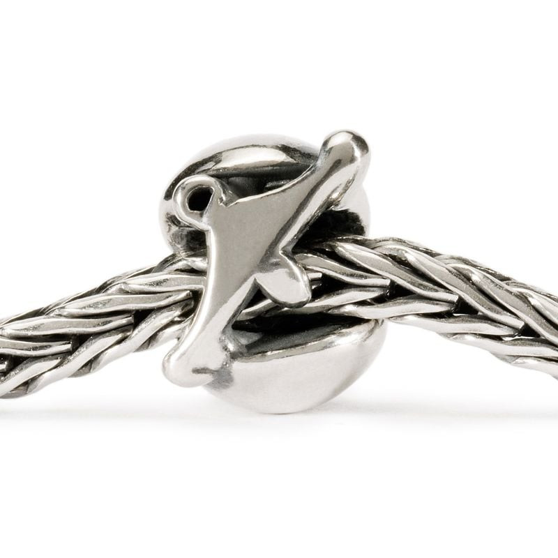 Charm Trollbeads Balance en argent sterling sur bracelet tressé, motif de balance et compatibilité