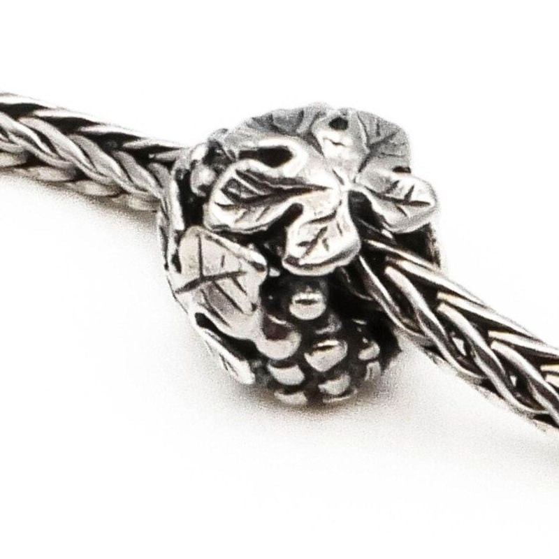 Mise en ambiance de la Perle Trollbeads Vendemmia Raisins Argenté, argent sterling, grappes de raisi