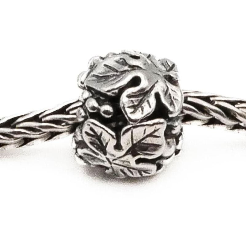 Perle Trollbeads Vendemmia Raisins Argenté sur bracelet, motif de grappes de raisin en argent sterli