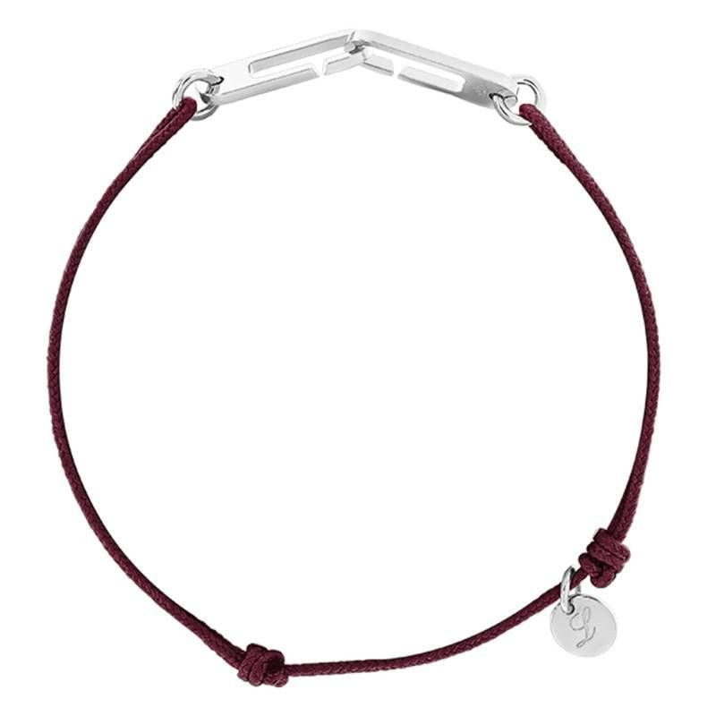 Bracelet cordon OSMOSE BY OLIVIER LAFOND argenté rouge en argent 925 rhodié et paracorde, packshot