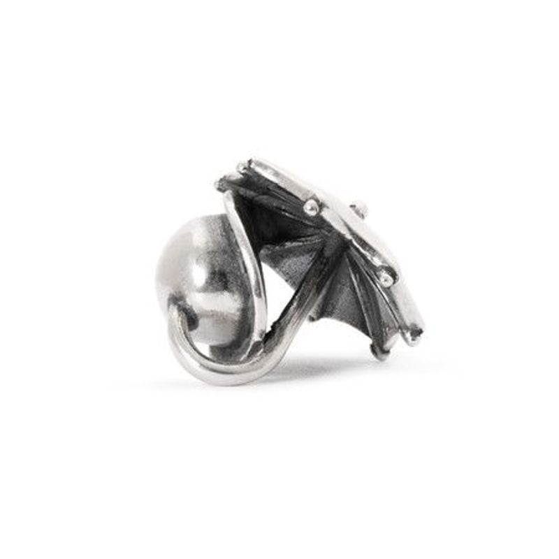 Perle Trollbeads Gentleman Londonien Argenté en argent 925, packshot sur fond blanc