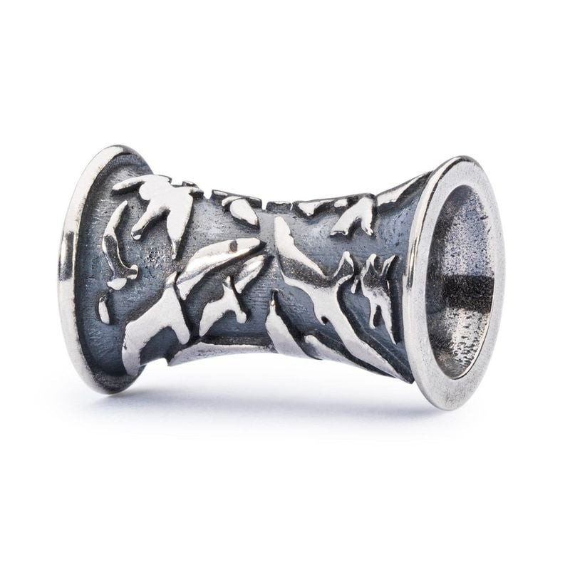Packshot de la perle Trollbeads Libre Comme L'Air Ailes Argenté, bijou en argent 925 avec ailes.