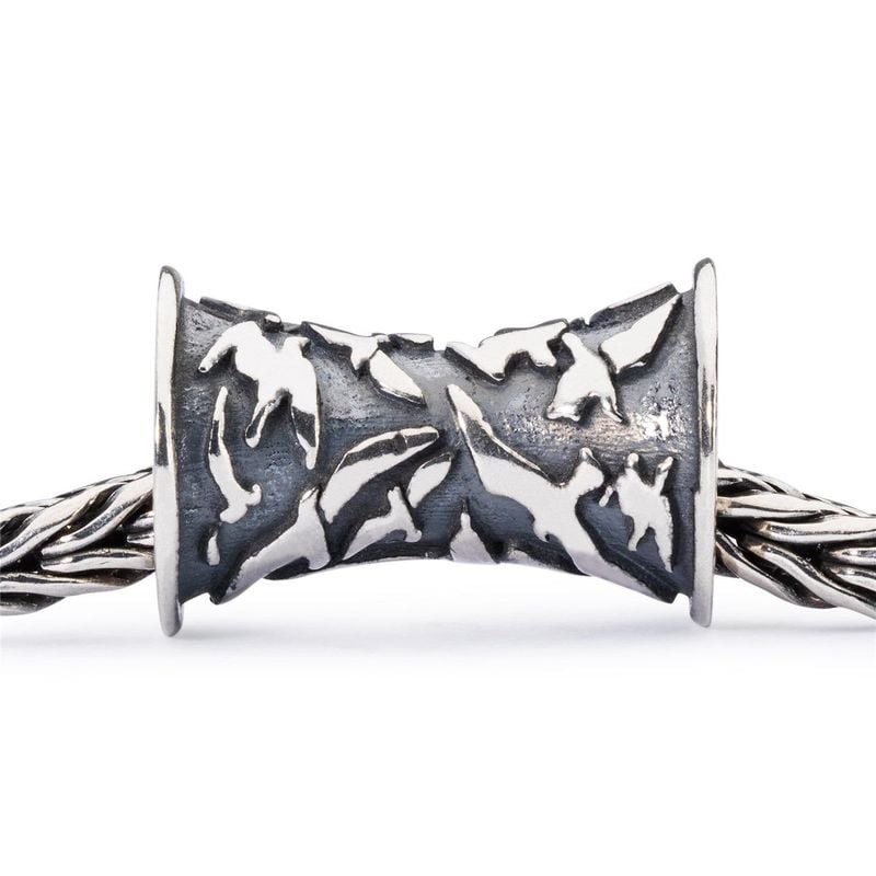 Perle Trollbeads Libre Comme L'Air Ailes Argenté en argent 925, évoquant la liberté et l'aventure.