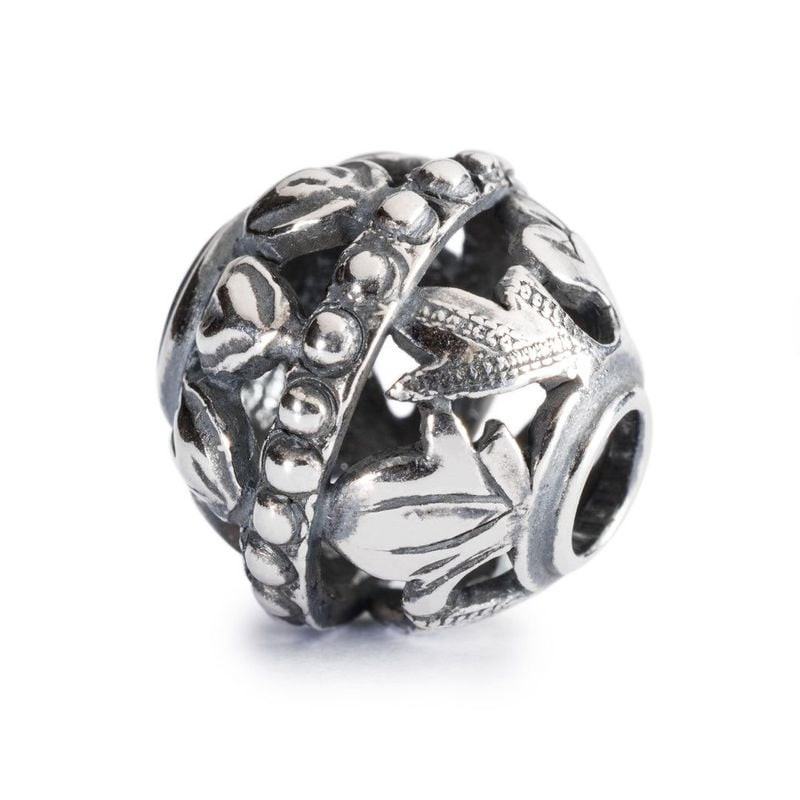 Charme Trollbeads Décoration Spirituelle Argenté : packshot d'une perle en argent 925 aux motifs sac