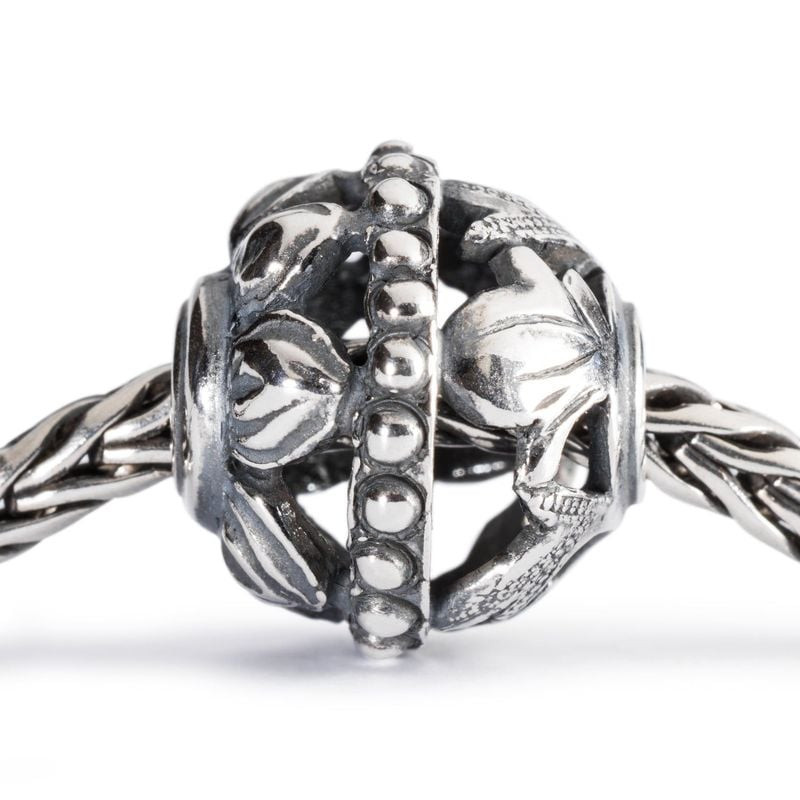 Vue détaillée du Charme Trollbeads Décoration Spirituelle Argenté en argent sterling 925, motifs gra