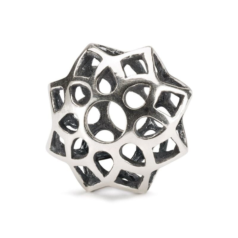 Packshot de la Perle Trollbeads Unité Éternelle Argenté, bijou en argent 925 sur fond blanc
