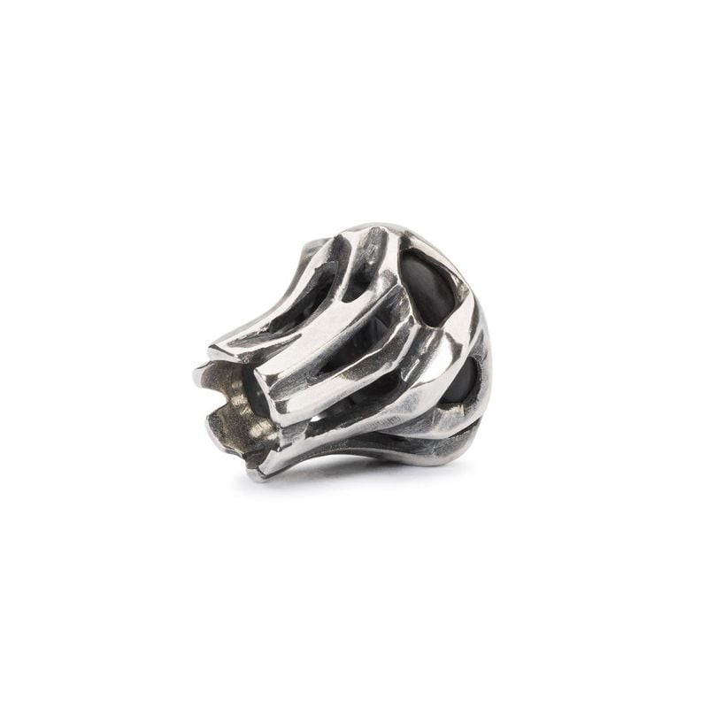 Bague d'arrêt Trollbeads Tronc aux Trésors en argent sterling oxydé avec texture d'écorce d'arbre su