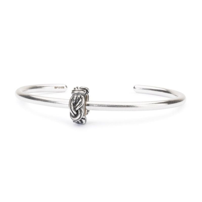 Bille d'arrêt Trollbeads Nœud de Savoie Argenté, stopper en argent 925 pour bracelet, packshot sur f