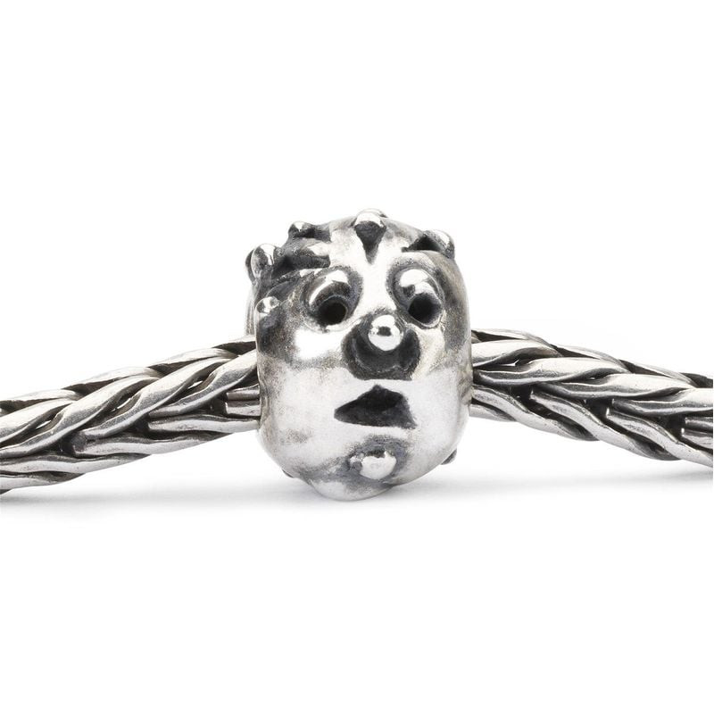 Détail de la Perle Trollbeads Étrange Créature Argenté en argent 925, design fantaisiste et détaillé