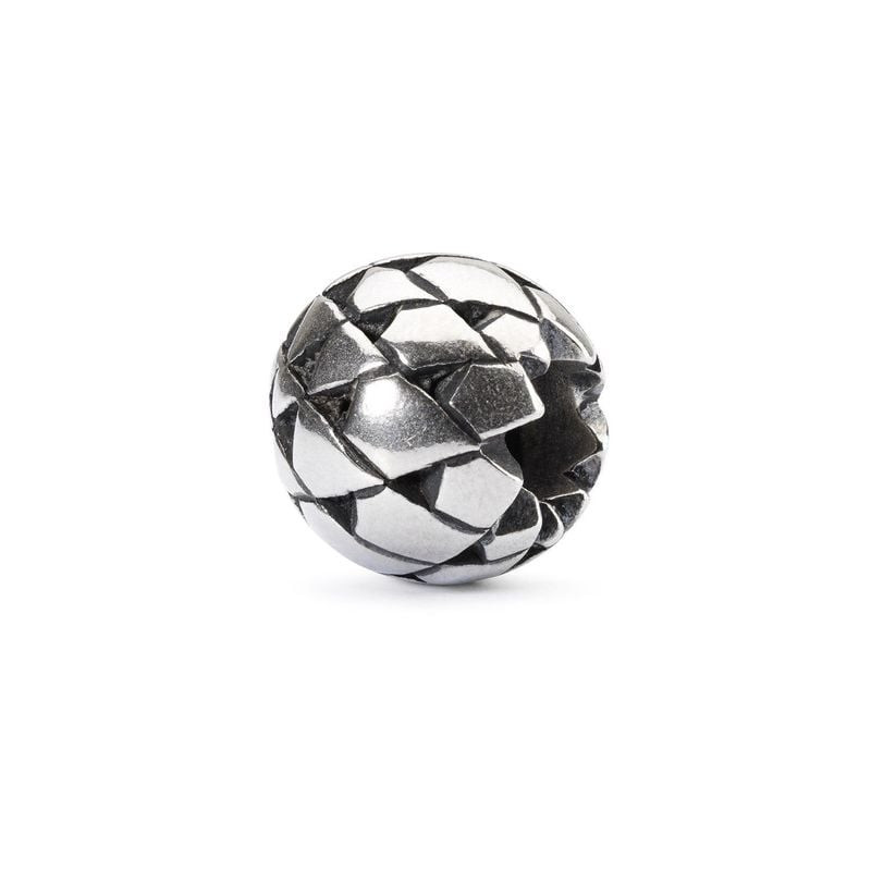 Perle Trollbeads Coeur d'artichaut en argent 925 au design de feuilles d'artichaut superposées et po