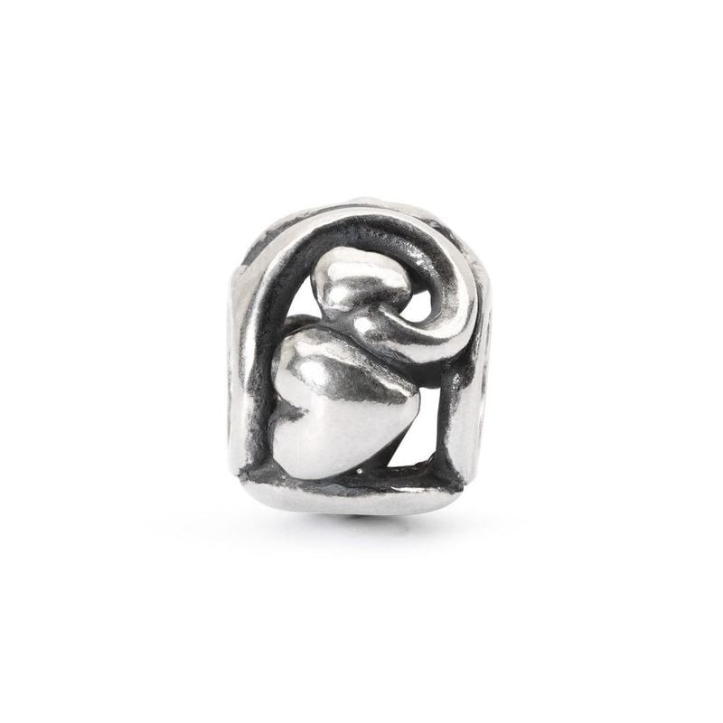 Perle Trollbeads Premiers Signes en argent sterling avec finition oxydée, motif de jeune pousse.