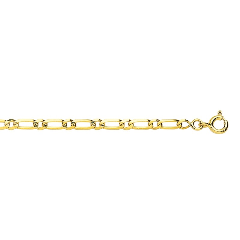 Carador - Bracelet or jaune 375/000 maille alternée ultra-plate