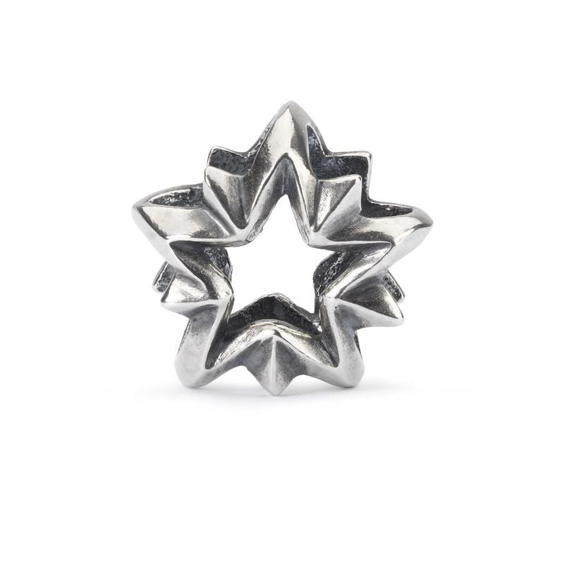 Perle TROLLBEADS Étoile du berger en argent sterling avec une forme d'étoile abstraite ouverte sur f