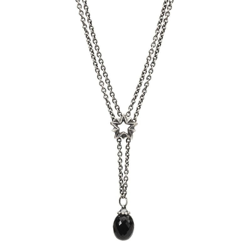 Charm TROLLBEADS Étoile du berger en argent utilisé comme curseur de collier au-dessus d'un pendenti