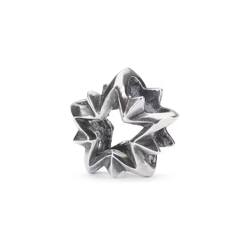 Packshot du Charm TROLLBEADS Étoile du berger Argenté, argent sterling 925‰, sur fond blanc.
