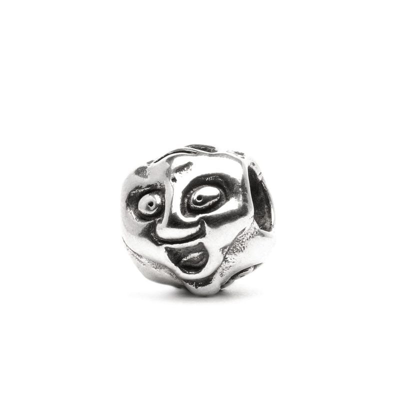 Perle Trollbeads Visages en argent 925 avec visage malicieux faisant un clin d’œil