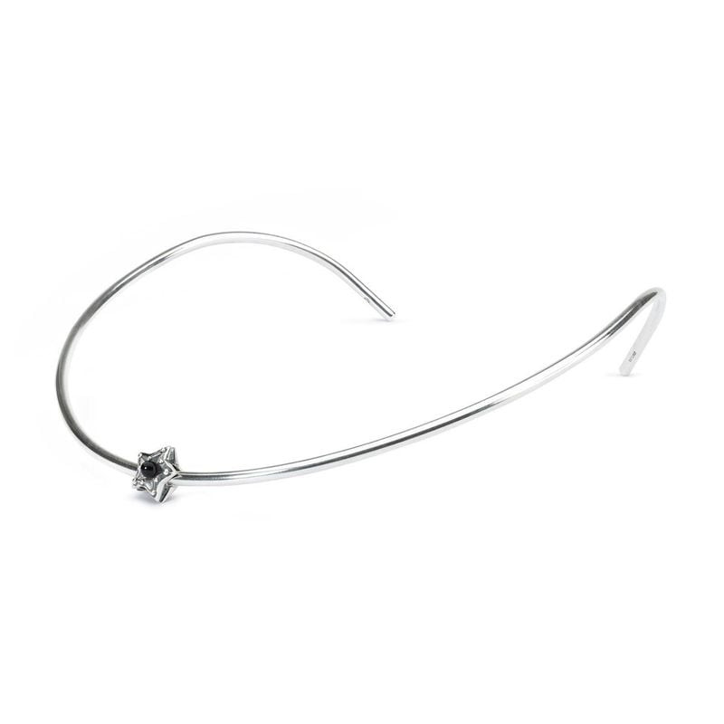 Perle étoile en argent sterling Étoile de la pureté Trollbeads sur un jonc ouvert fin