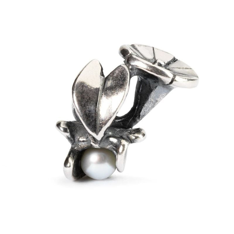 Packshot du Charm Trollbeads Liseron de Septembre Argenté, perle en argent sterling 925 et perle de 